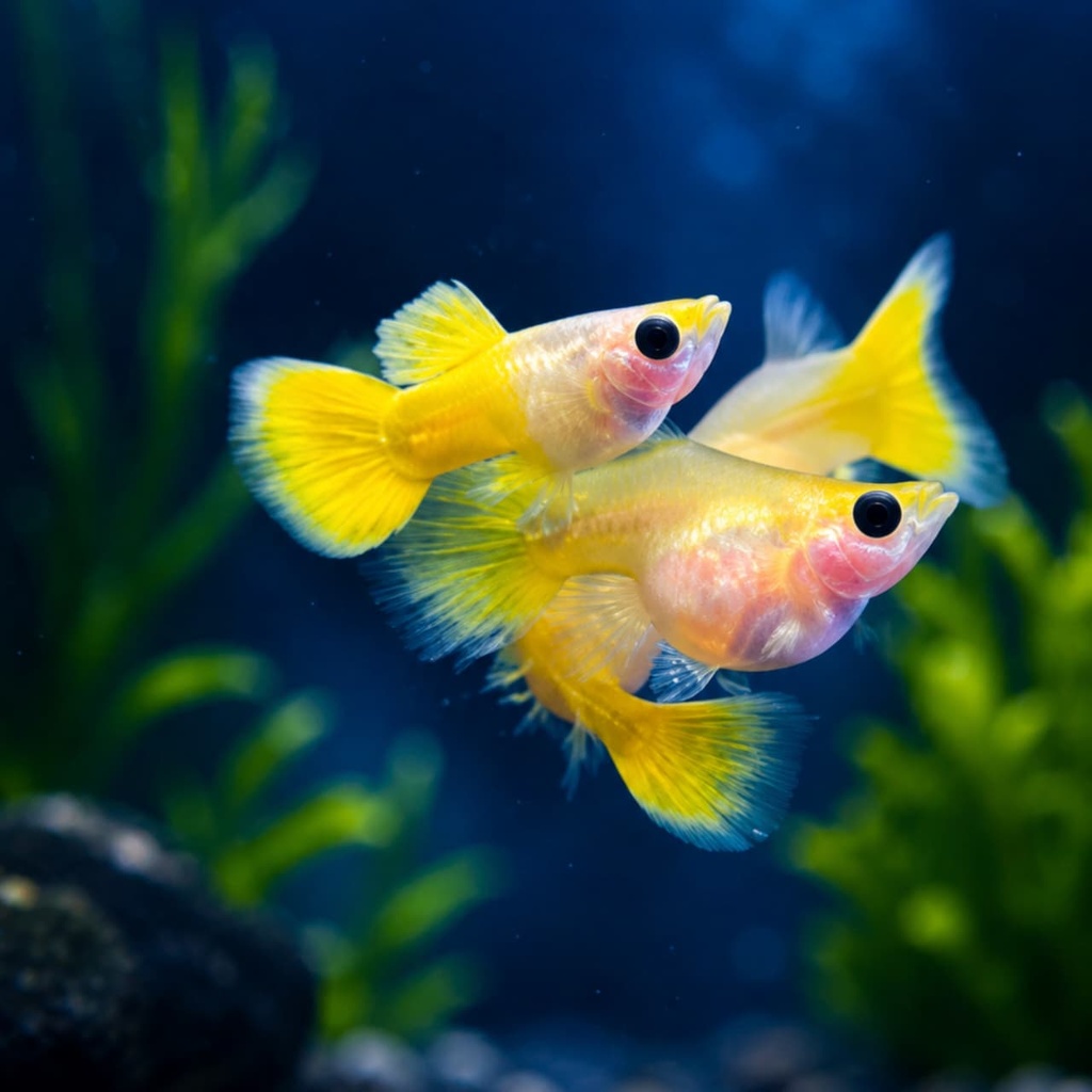 yellow glass belly guppy
